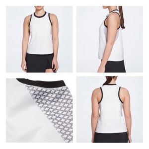 Calia Women's Golf Pieced Tank in white and black. Size Xs